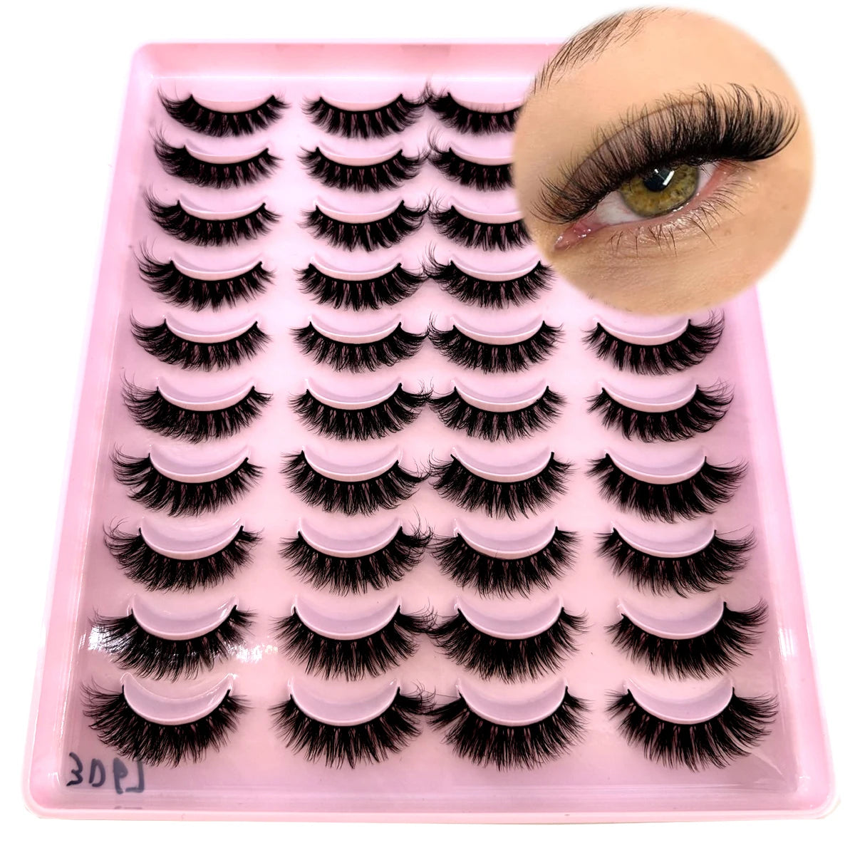 2023 New 20 pairs natural long 3D mink false eyelashes fake lashes makeup kit Mink Lashes extension eye lashes short eyelashes