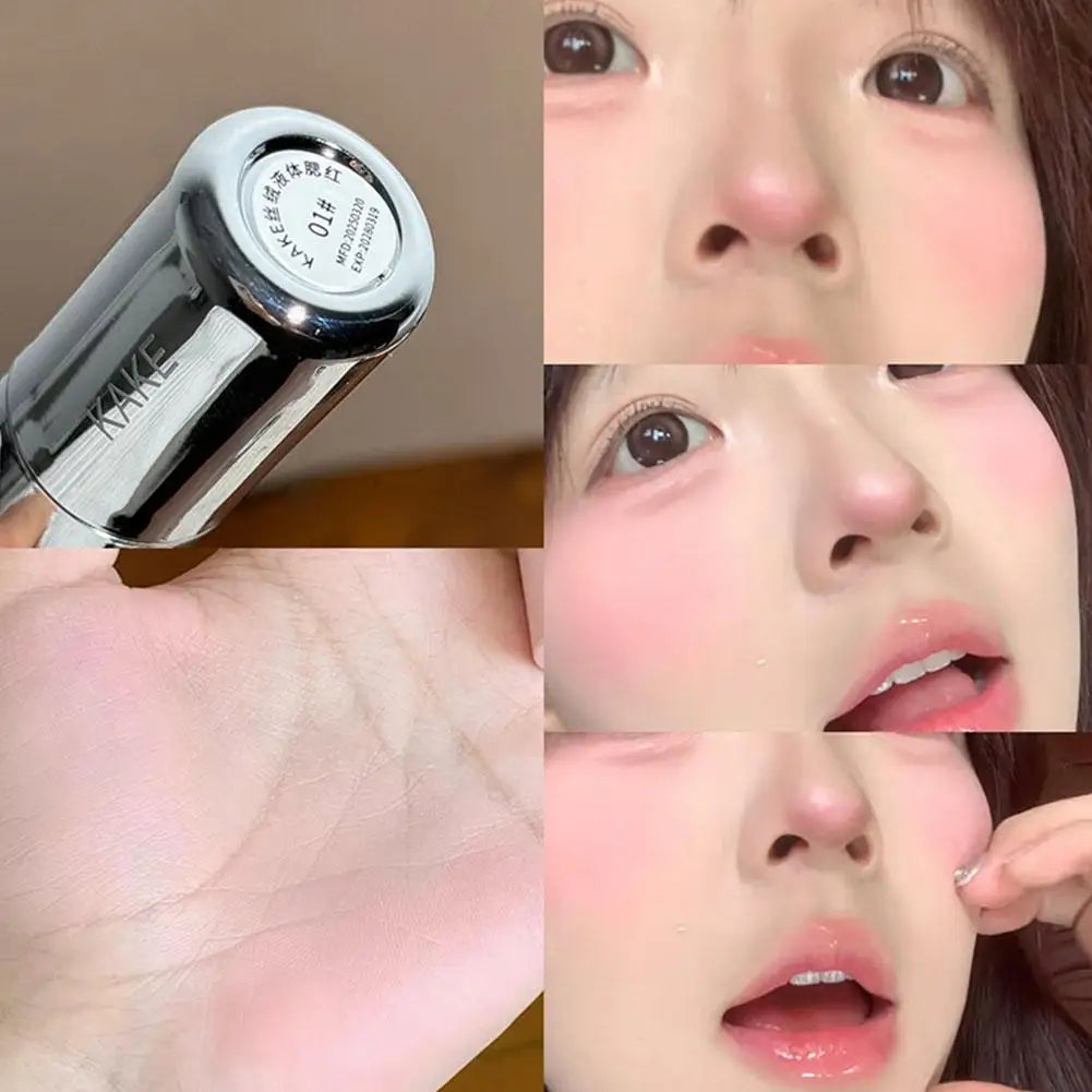 2 In 1 Liquid Powder Blusher Cheek Lip Korean Natural Powder Low Matte Saturation Color Women Blusher