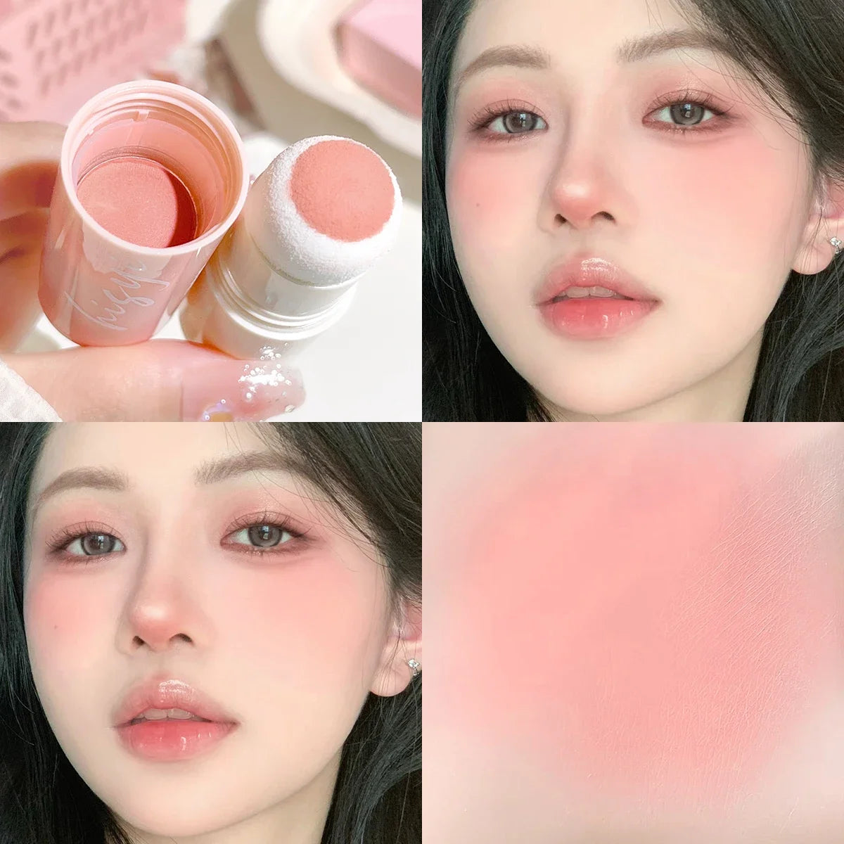 Velvet Mist Blush Stick - Vibrant and youthful, Korean style, natural long-lasting brightening, for both lips and cheeks
