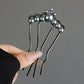 1Pc Pearl Flower U-Shaped  Hair Clips for Women Elegant Style Metal Forks Vintage Pearl Hairpins Hair Styling Tools Gifts