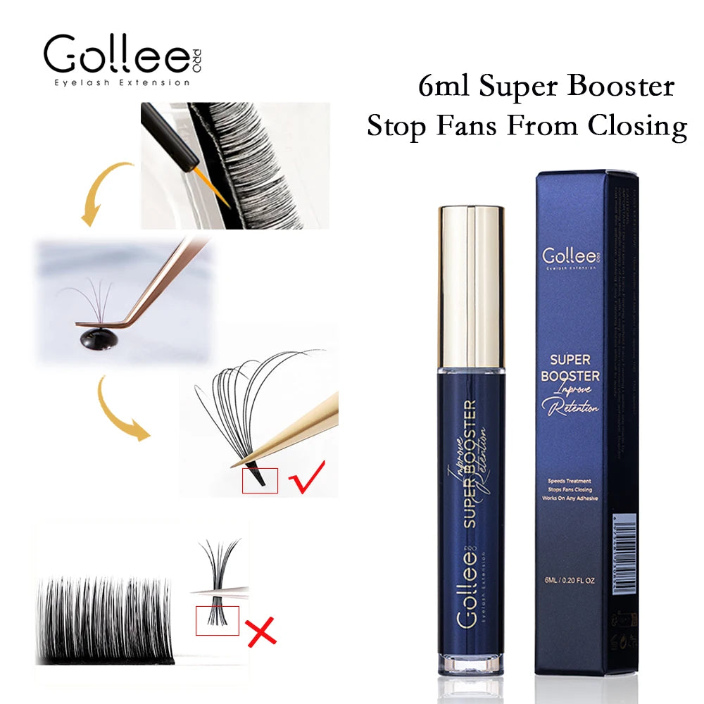 Gollee 1s Fast Dry Glue Lash Bonding Jelly Pink Eyelash Extension Glue Eyelash Adhesive Booster Cuticle Opening Accelerator tool