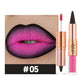 2IN1 Tapered Tip Lip Liner & Lipstick Gradient & Velvet Matte Finish Pearly Waterproof Non Stick Cup Liquid Lip Color Makeup Set