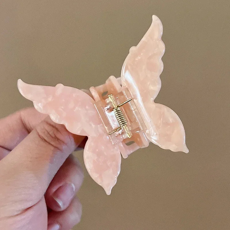 1PC French Retro Butterfly Hair Claw Mermaid Hair Clip Acetic Acid Hair Clip Retro Back of Head Hair Accessories Hairpin