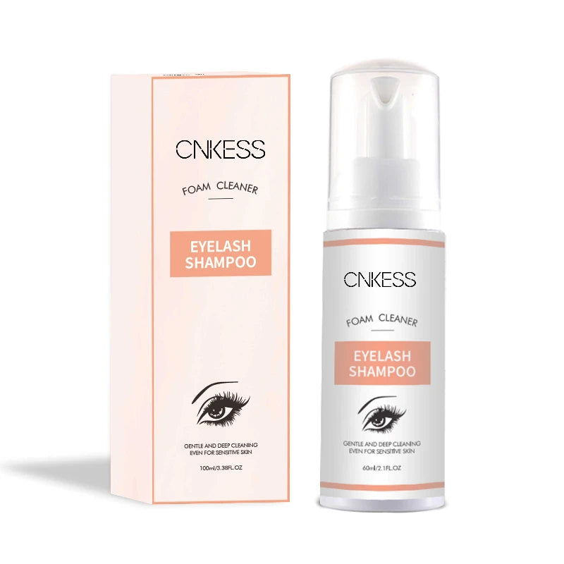 CNKESS Wholesale 60ML Private Label Natural Oil Free Eyelash Foam Eyelash Extension Lash Bath Lash Foam Shampoo Cleanser