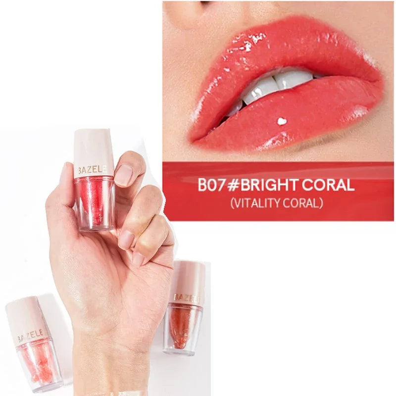 High Quality 14 Color Mirror Pearl Lipstick Lip Gloss Cosmetic Non-stick Cup Moisturizing Shine Glitter LipGloss Lip stick Women