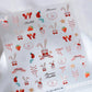 Pink Pudding Cherry Bowknot Heart shaped Star Claw Print Sweet Self Adhesive 5D Nail Art Decoration Sticker Manicure Decal DIY