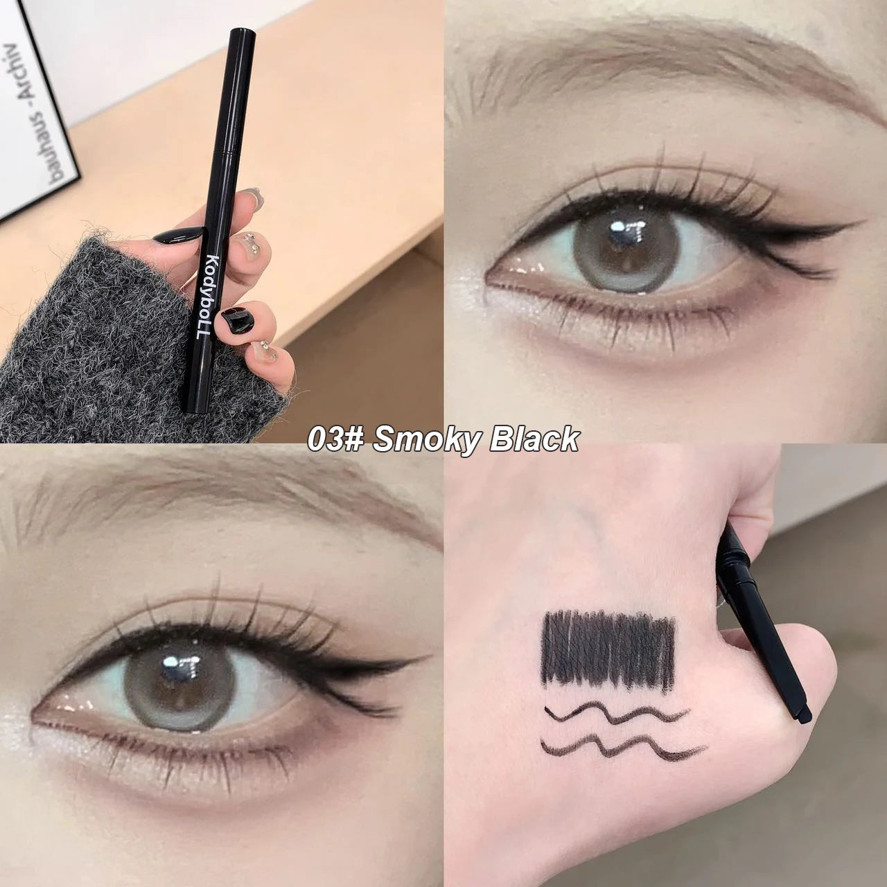Waterproof Matte Red Eyeliner Gel Pencil Ultra-thin Long Lasting Quick Dry Smooth Black Eye Liner Pen Silky Makeup Cosmetics