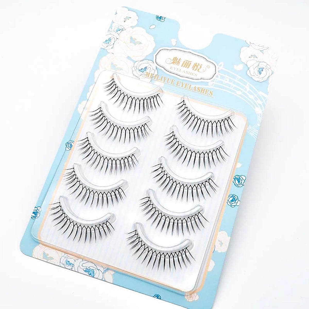 5 Pair False Eyelashes Korean Style U Shape Lashes Natural Soft Full Strip Eyelash Extension DIY Wispy Lash Cosmetic Supplies