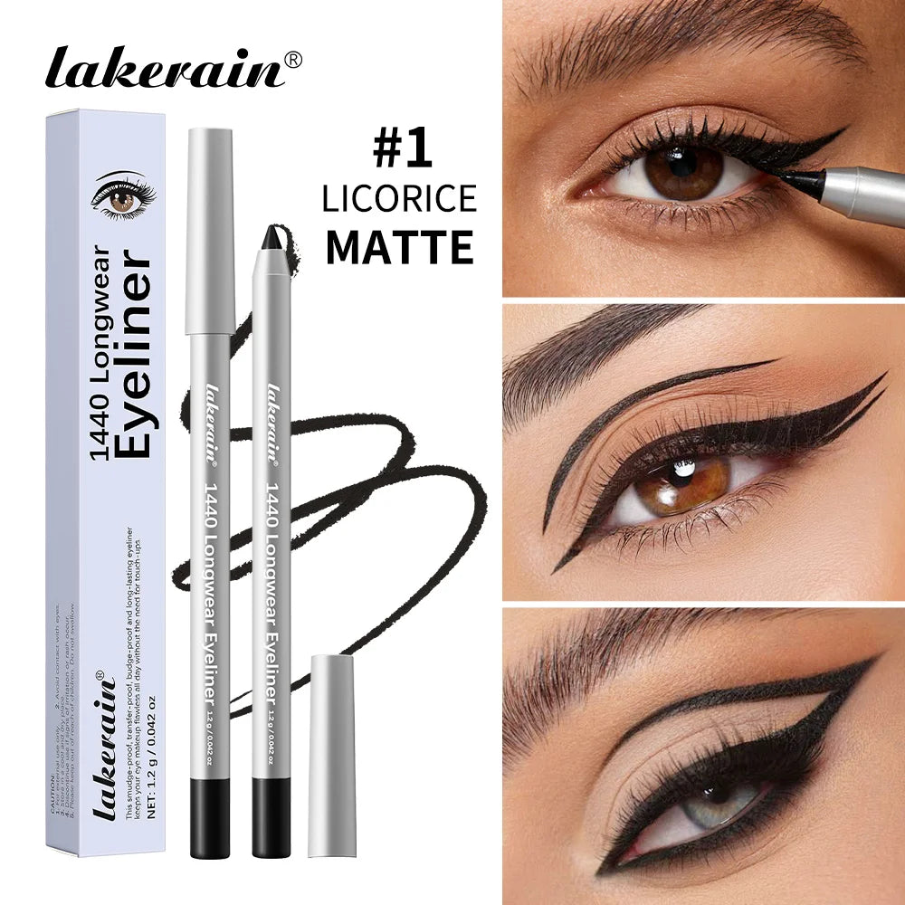 Lakerain Longwear Eyeliner 24h Long-lasting Wear Waterproof Smudge-proof Smooth Precise Application Smokey Eyeliner 12 Color