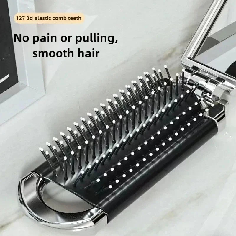 Foldable Hair Comb Portable Massage Brush Head Scalp Massager Anti-Static Travel Combs Mirror Girls Hairdressing Styling Tools