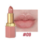 6 Colors Gold Bar Tube Lipstick Matte Texture Pearlescent Glitter Velvet Lipstick Valentine's Day Gift 1PCS