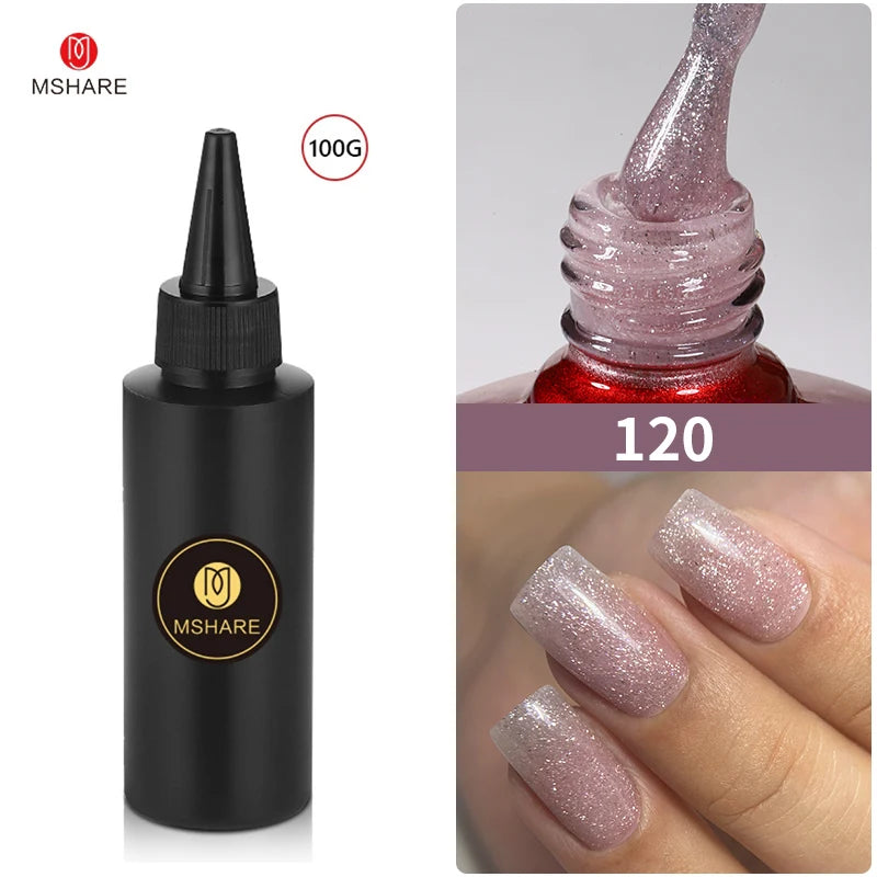 MSHARE Milk Milky Pink Rubber Base Coat Color Nail Gel Polish Semi Transparent French Camouflage Soak off UV LED Varnish 100ml
