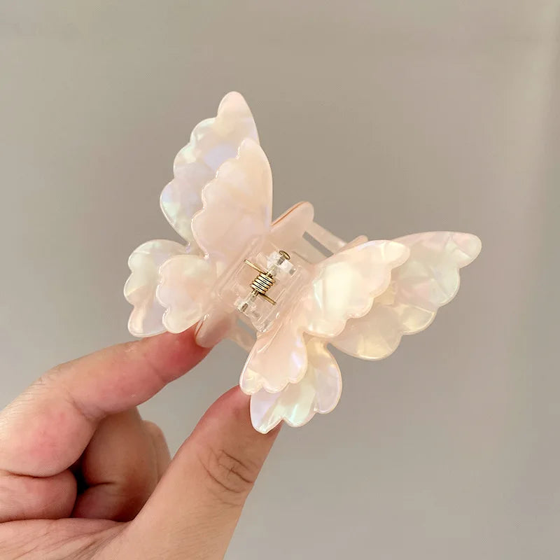 Retro Fairy Butterfly Hair Claw Acetate Crab Hair Clip Sweet Princess Shark Hairpin Women Lady Girl Headwear Hair  Accessories