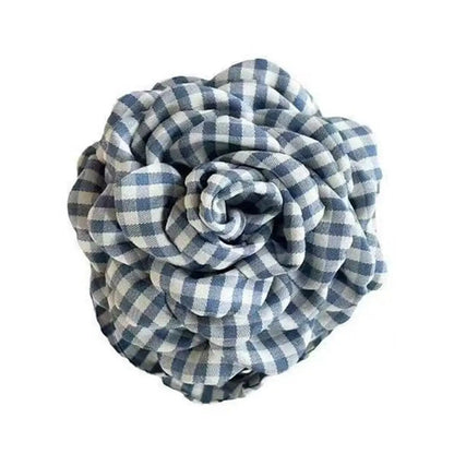 2025 New Grid Hair Claw Women's Gripper Korean Version Flower Hairpin Yellow Rose Exquisite Grab Clip Hair Accessory For Girls