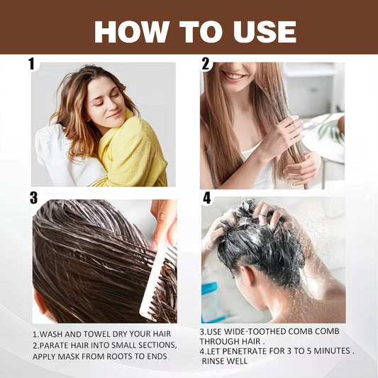 Coconut Hair Mask, Hydrating Leave-in Treatment for Smooth, Supple & Frizz Control Hair Care