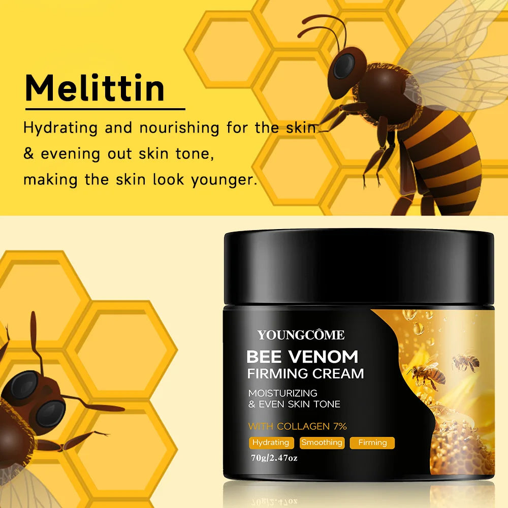 Premium Bee Venom Cream for Face & Neck - Collagen Boost, Skin Tightening, Natural Moisturizer for Sensitive Skin, Non-Greasy