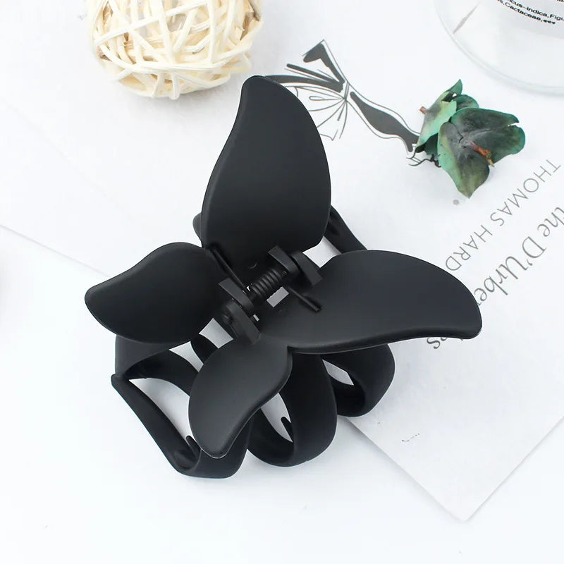 Frosted Butterfly Hair Clip Women Korean Simple Solid Color Fashion Exquisite Shark Clip for Girls Hair Style Accessories