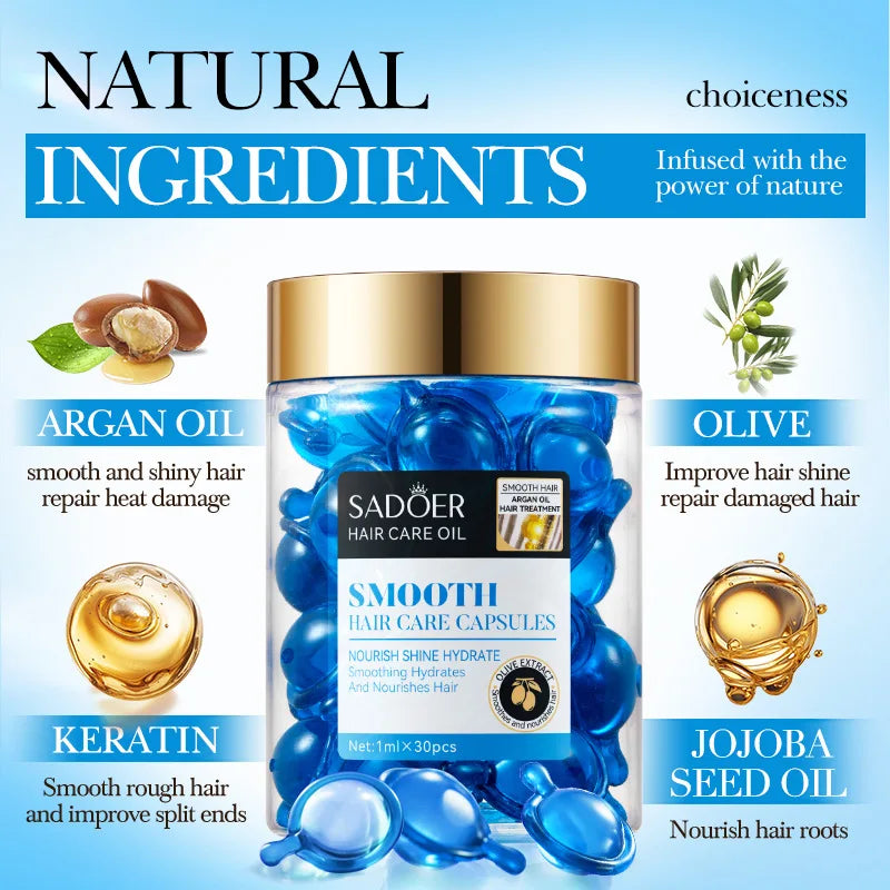 Magic Hair Vitamin Capsule Keratin Oil Fast Restore Hair Soft Smooth Shiny Deep Moisturizer Frizzy Dry Scalp Hair Care Products