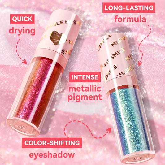 Gold Purple Chameleon Liquid Eyeshadow Pearlescent Fine Shimmer Quick Drying Eye Shadow Polarized Brightening Stage Eye Makeup
