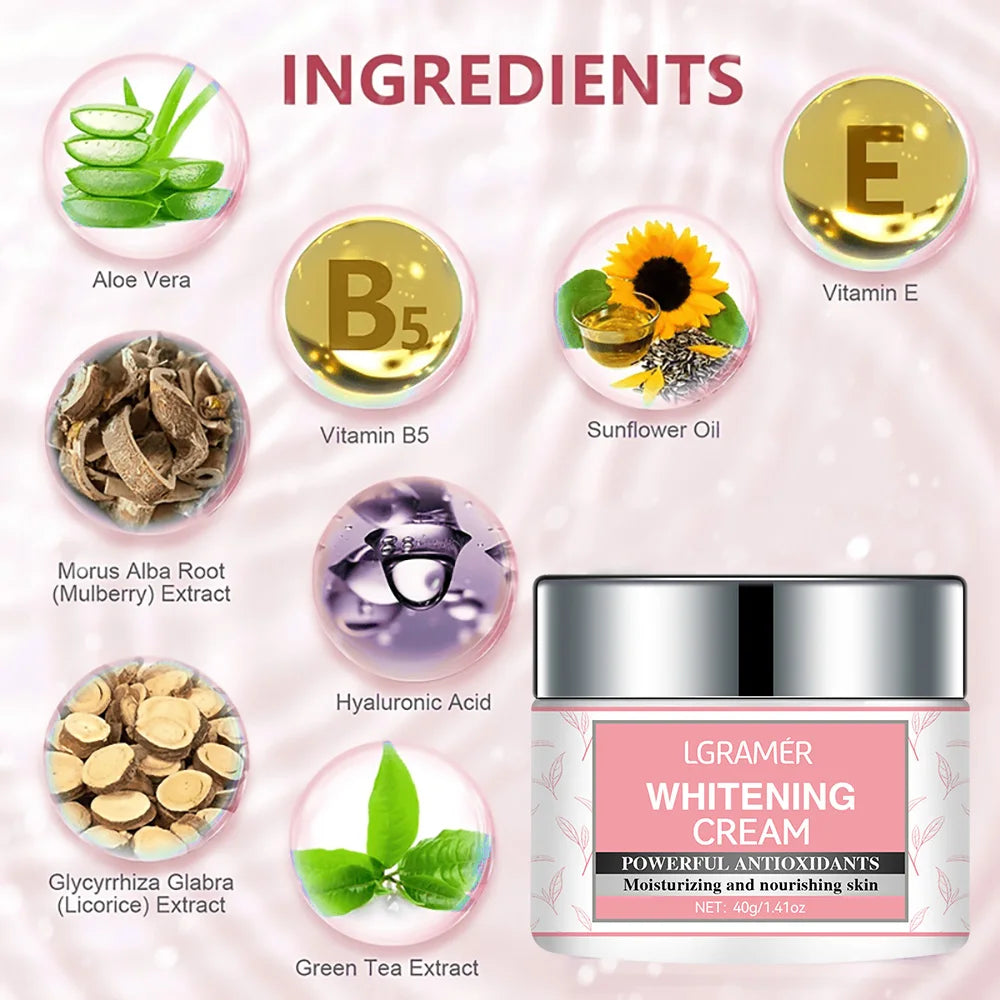 Body Whitening Cream Intimate Areas Underarm Knee Buttocks Private Bleach Remove Melanin Waterproof Brighten Nourish Cream