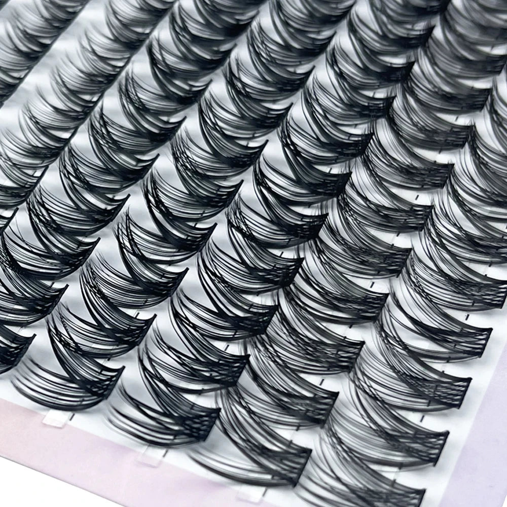 1 Box/120 Clusters Mink Eyelashes 8-14mm Individual Lashes Natural Look D Curl Fluffy Cluster Lashes DIY Eyelash Extension Tools