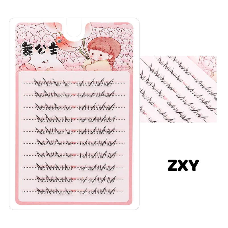 DINGSEN 10 rows Individual Eyelashes Wholesale 10-12mm Cluster Lashes Natural Anime False Kake Eyelashes Extension Makeup