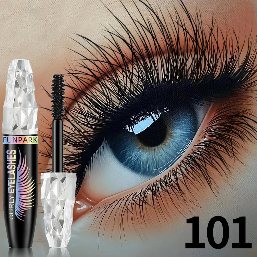 9 Colors 5D Mascara with Big Eyes,Strong Waterproof Thickening Lengthening Curling Liquid Fiber Mascara Eyelash Extension Makeup