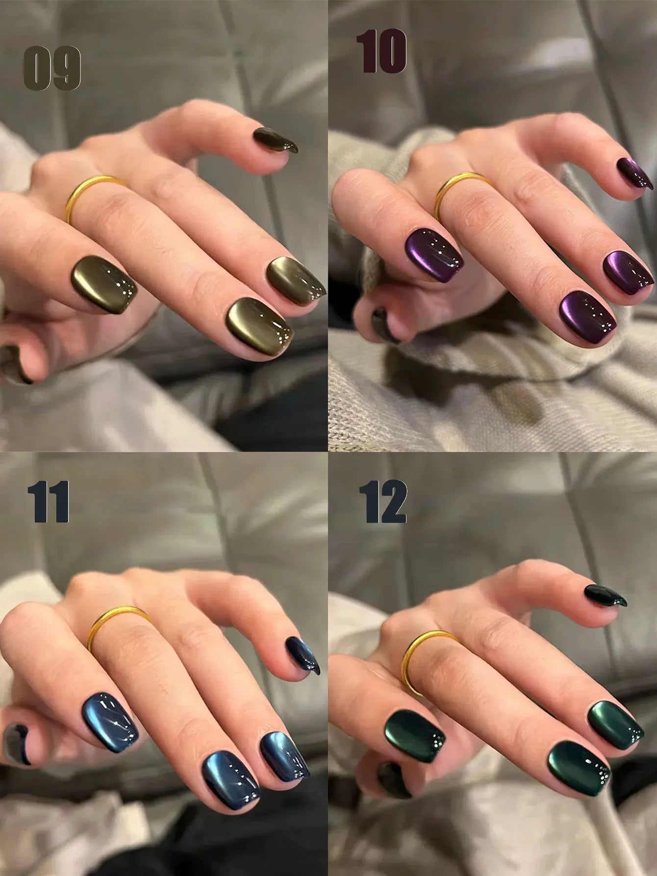 Mianel 12ml 1-21pcs Green Cat Magnetic Gel Nail Polish Spider Lily Varnish Soak Of UV Light Nails Nail Salon Christmas Nails