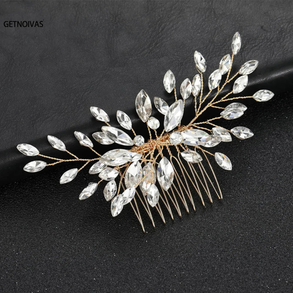 Wedding Comb Head Jewelry Bride Hair Clips Headpiece Crystal Women Tiaras Bridal Hair Accessories Women Hair Ornaments SL