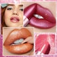 Diamond Nude Rose Pink Lipstick Waterproof Long Lasting Pearlescent Glitter Velvet Lipstick Golden Sparkle Metallic Lips Makeup