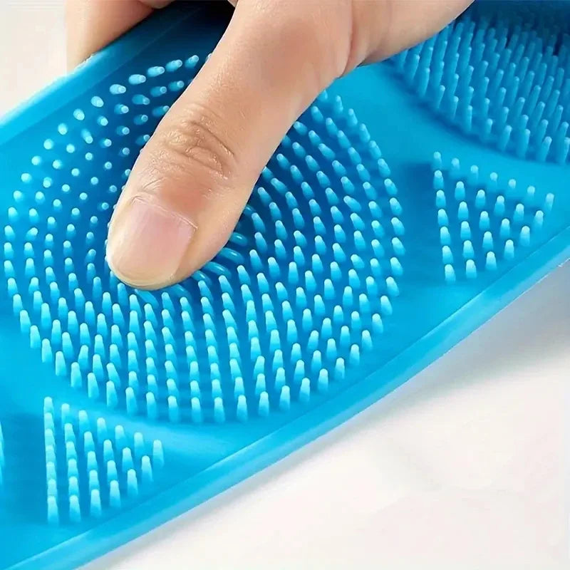 Body Silicone Brush Scrub Body Exfoliating Sponge Brush Bathroom Shower Back Brush Bath Scrub Clean Tool Stain Removal Bath Belt
