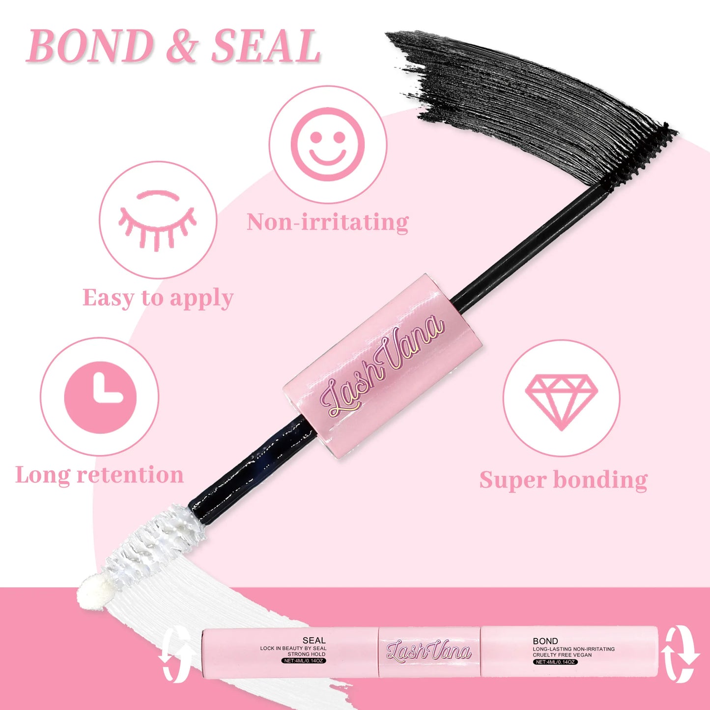 Lash Bond and Seal 8ml Individual Lashes Glue and Seal Super Strong Hold Lash Extension and Lash Glue Remover 5ml Tweezers Kit