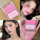Orange Pink Blusher Plate with Puff Water Gloss Blush Cream Makeup Lasting Moisturizing Cheek Tint Rouge Portable Blush Cosmetic