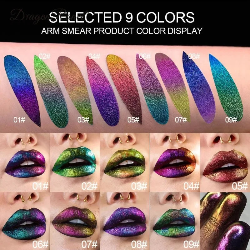 Metallic Discoloured Eye Shadow Purple Green Glitter Eyeshadow Makeup Chameleon Eyeshadow Liquid Polarized Colorful Cosmetics