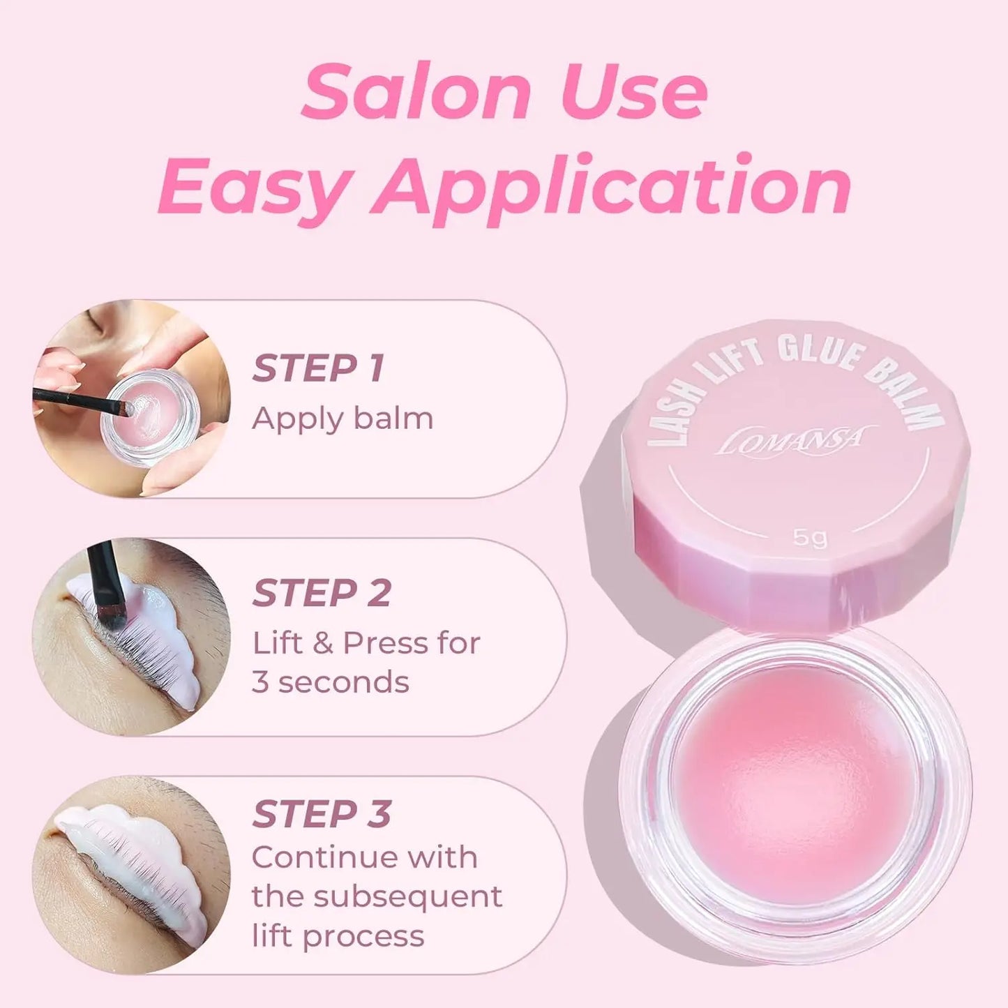 Lomansa Korean 5/10g Lash Lift Glue Balm Eyelash Lift Glue Adhesive 2 in 1 Treatment of Lift Perming Curling Makeup Beauty Tool