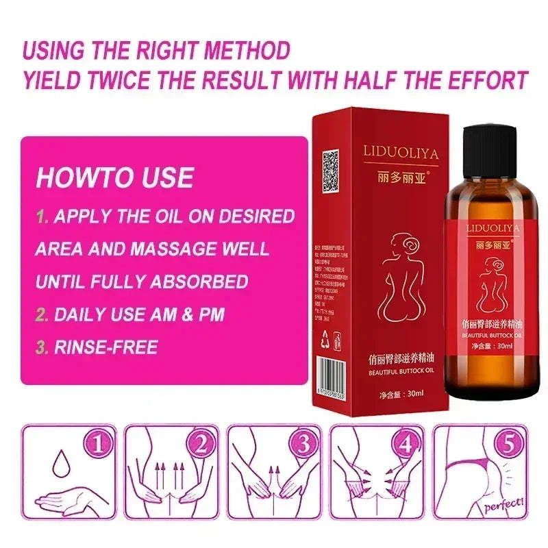 Buttock Enlargement Oil Butt Lift Up Firming Big Hip Enhance Cream Increase Butt Breast Plump Growth Tighten Shape Sexy BodyCare