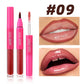 2 in 1 Matte Lip Liner Mirror Lip Gloss Waterproof Plumping Stain Hydrating Shiny Transparent Lip Oil Jelly Lips Contour Makeup