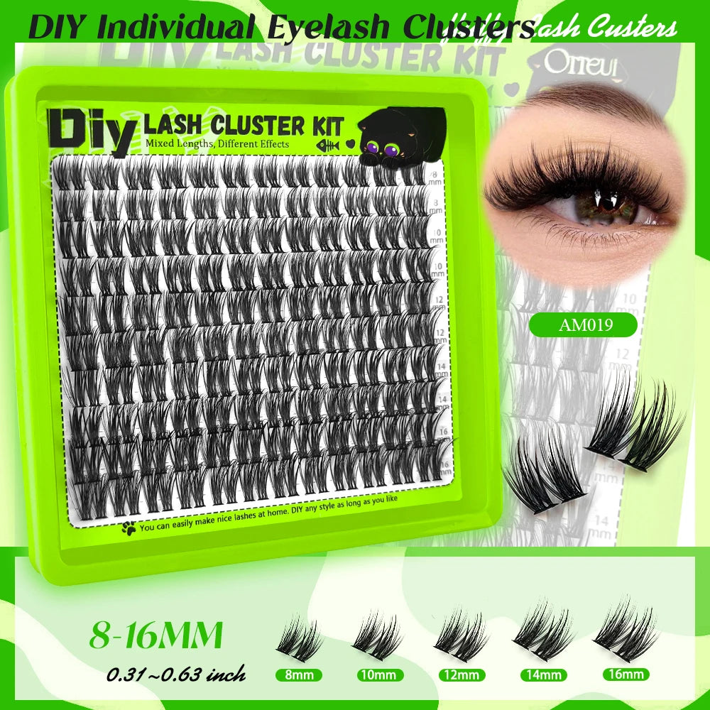 RED SIREN Segmented Individual Cluster Lashes Faux Mink Fluffy Wispy Manga Lash Bundles Self Graft False Eyelash Daily Makeup