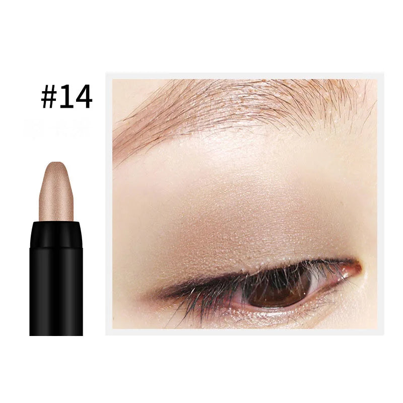 Waterproof Pearlescent Eyeshadow Pencil Stick 16 Colors Lasting Glitter Shimmer Eye Shadow Pen Eyeliner Stick Eyes Makeup Tools