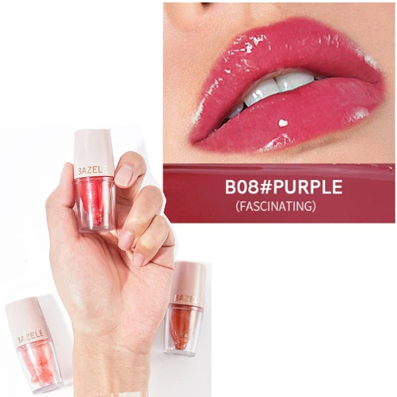 High Quality 14 Color Mirror Pearl Lipstick Lip Gloss Cosmetic Non-stick Cup Moisturizing Shine Glitter LipGloss Lip stick Women