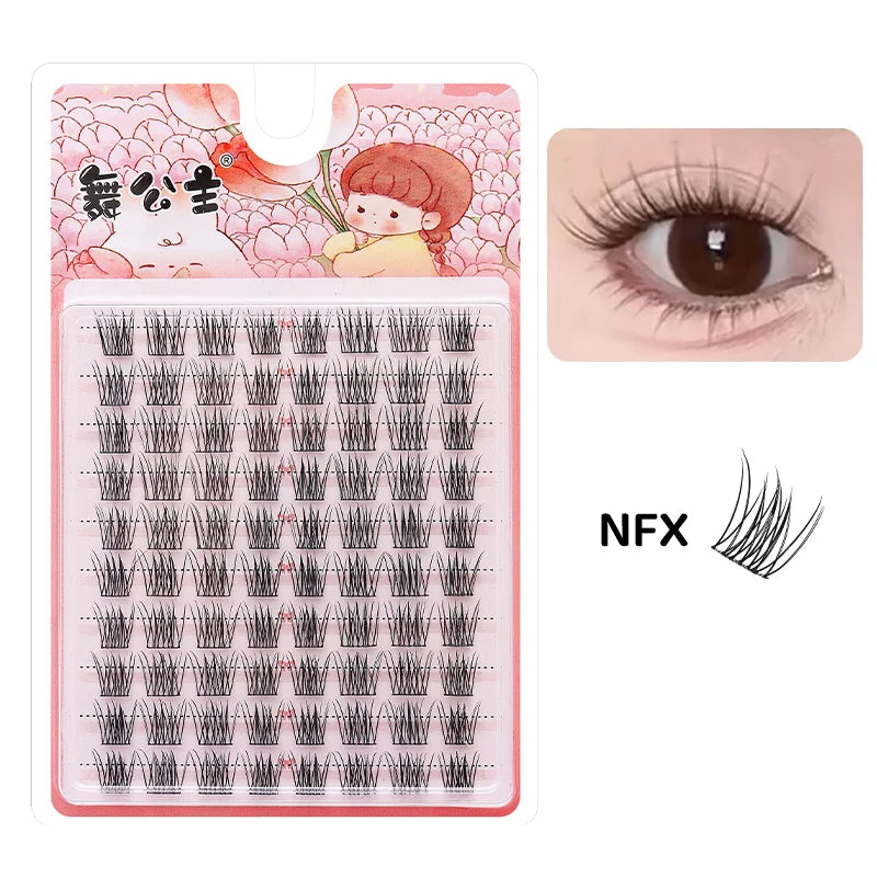 DINGSEN 10 rows Individual Eyelashes Wholesale 10-12mm Cluster Lashes Natural Anime False Kake Eyelashes Extension Makeup
