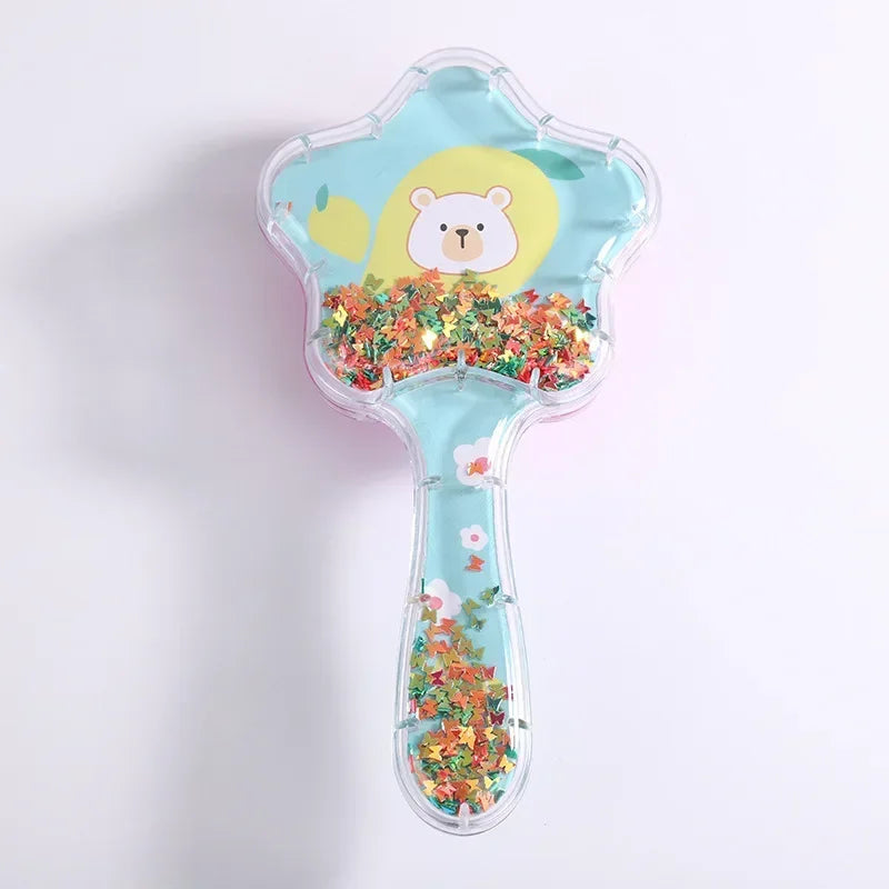 New Cartoon Air Cushion Massage Comb Star Shape Sequins Quicksand Anti-knot Combs for Baby Kids Comb for Curly Hair