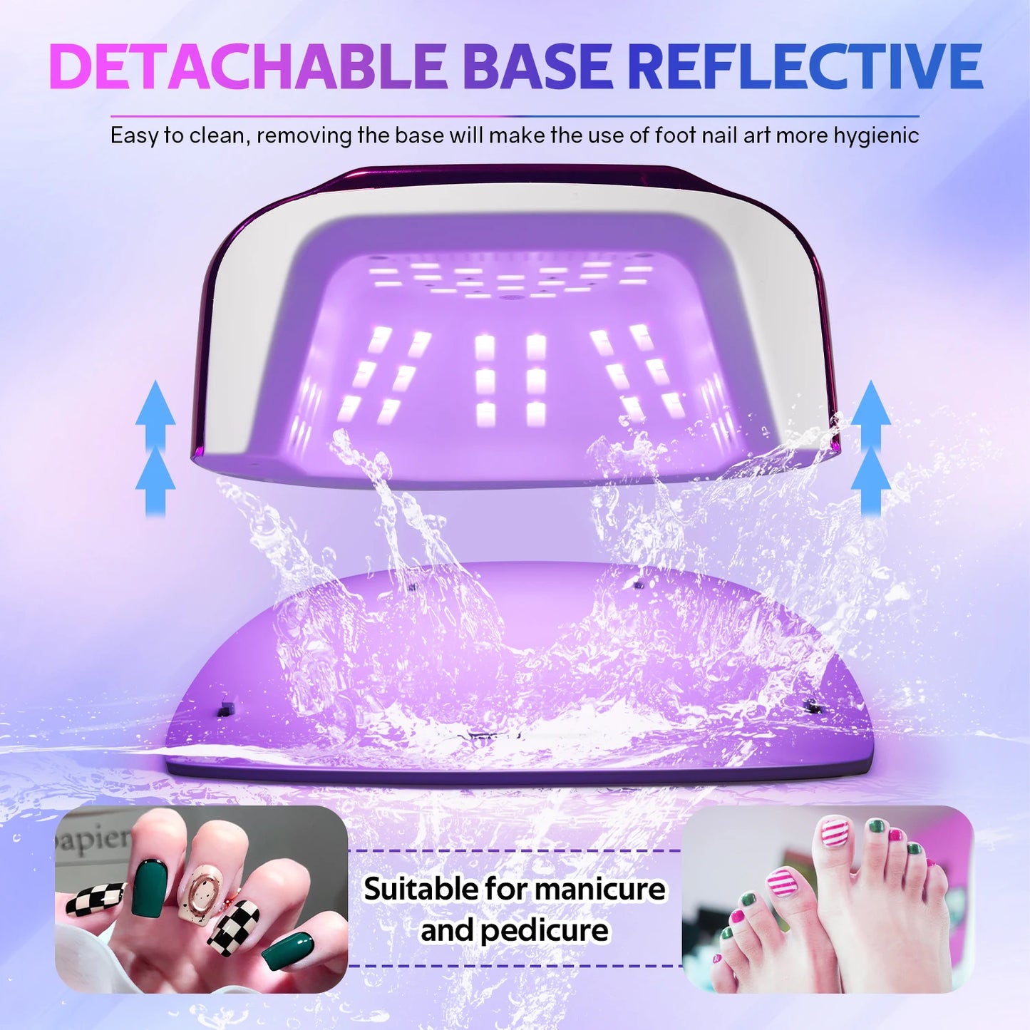 200W Rechargeable UV LED Nail Lamp Cordless Nail Dryer with 3 Timer Settings and Smart Sensor for Home & Salon to Curing All Gel