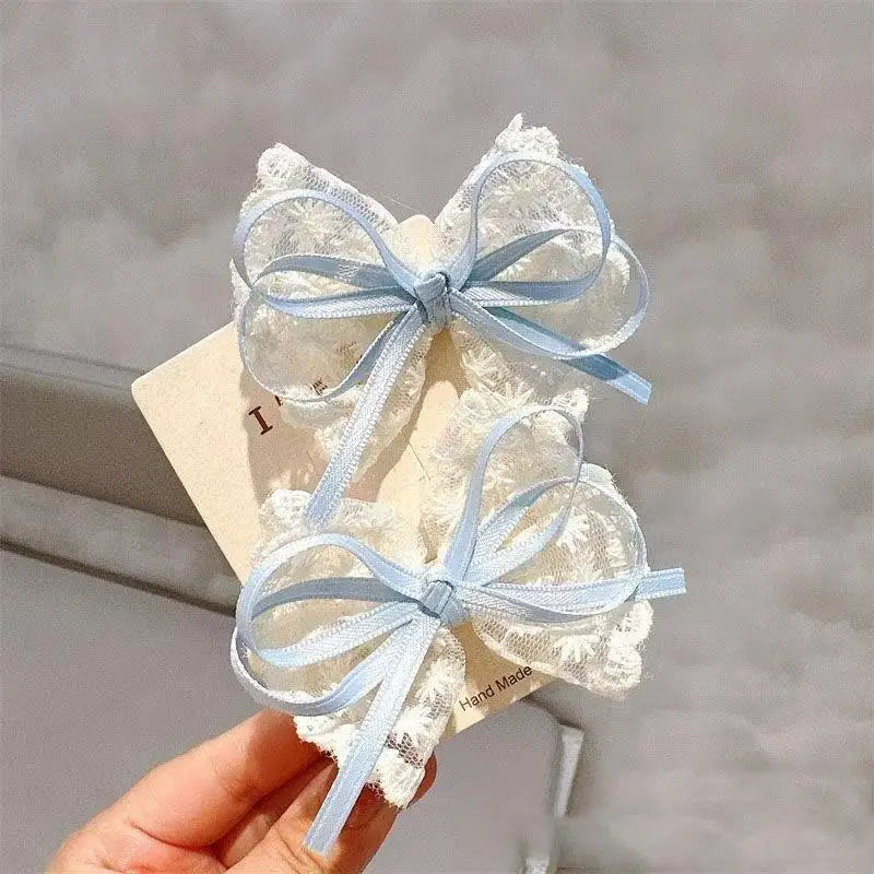 2Pcs Black Bow Small Hair Claw Women Girl Hair Grab Clip Side Clip Forehead Bangs Hair Styling Clip Sweet Headdress