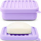 Portable Silicone Travel Soap Case Leak Proof with Drainage Lid Layer Compact Bar Soap Holder Durable for Camping Gym Toiletries