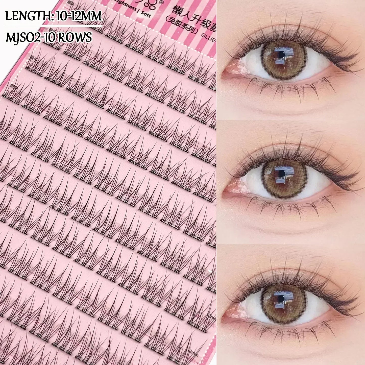 Noglue Eyelashes Natural False Eyelashes DIY Lashe Clusters Glue Strands Eye Lashes  Adhesive Eyelash Artificial Eyelashes