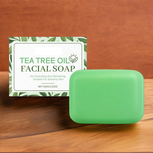 Tea tree oil cleansing soap 100g Natural Shower Bath Bar Soap Handmade Facial Cleanser for facial and body care