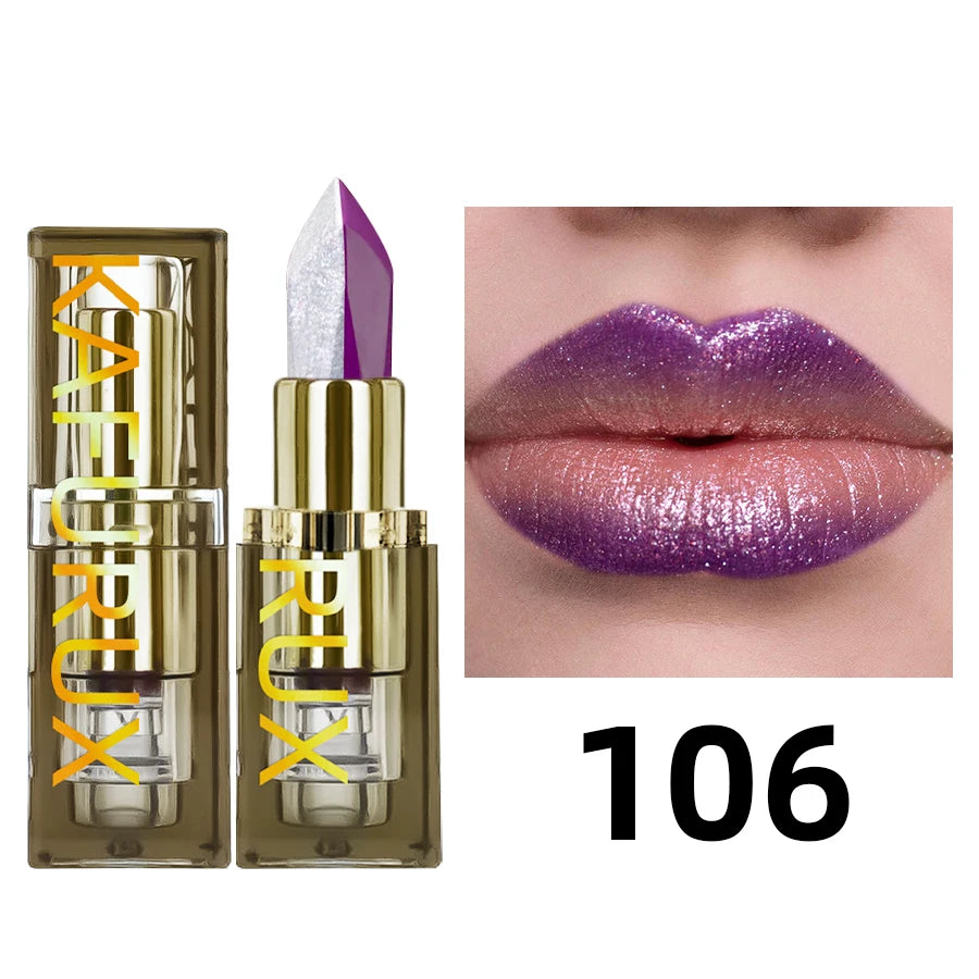 6 Color Glitter Two-tone Lipstick Purple Black Matte 1pc Lipsticks Cosmetics Easy to Use Lip Tint Makeup Lip Beauty Red Pigment