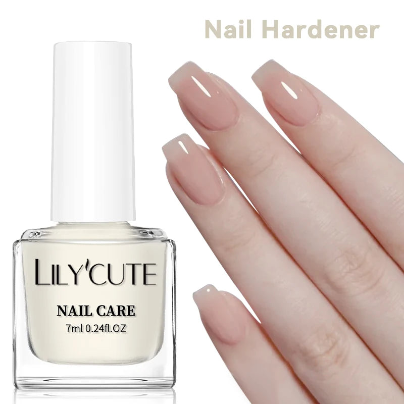 LILYCUTE 7ml  Nail Base Top Polish Clear Shine Nail Care Long Lasting  Strengthener Hardener Nail Art Varnish Supplies