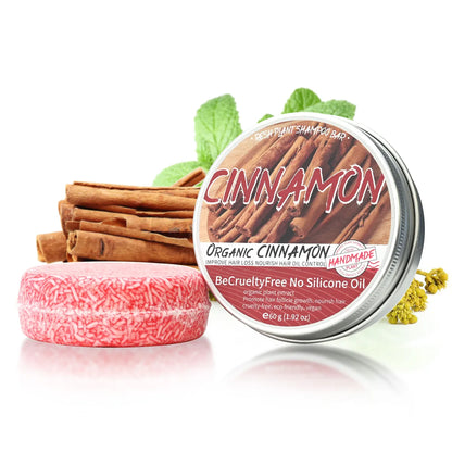 60g Natural Organic Cinnamon Shampoo Soap Bar Plant Essential Oil Hair Care Soap Deep Cleansing and Multi Moisturizing Hair